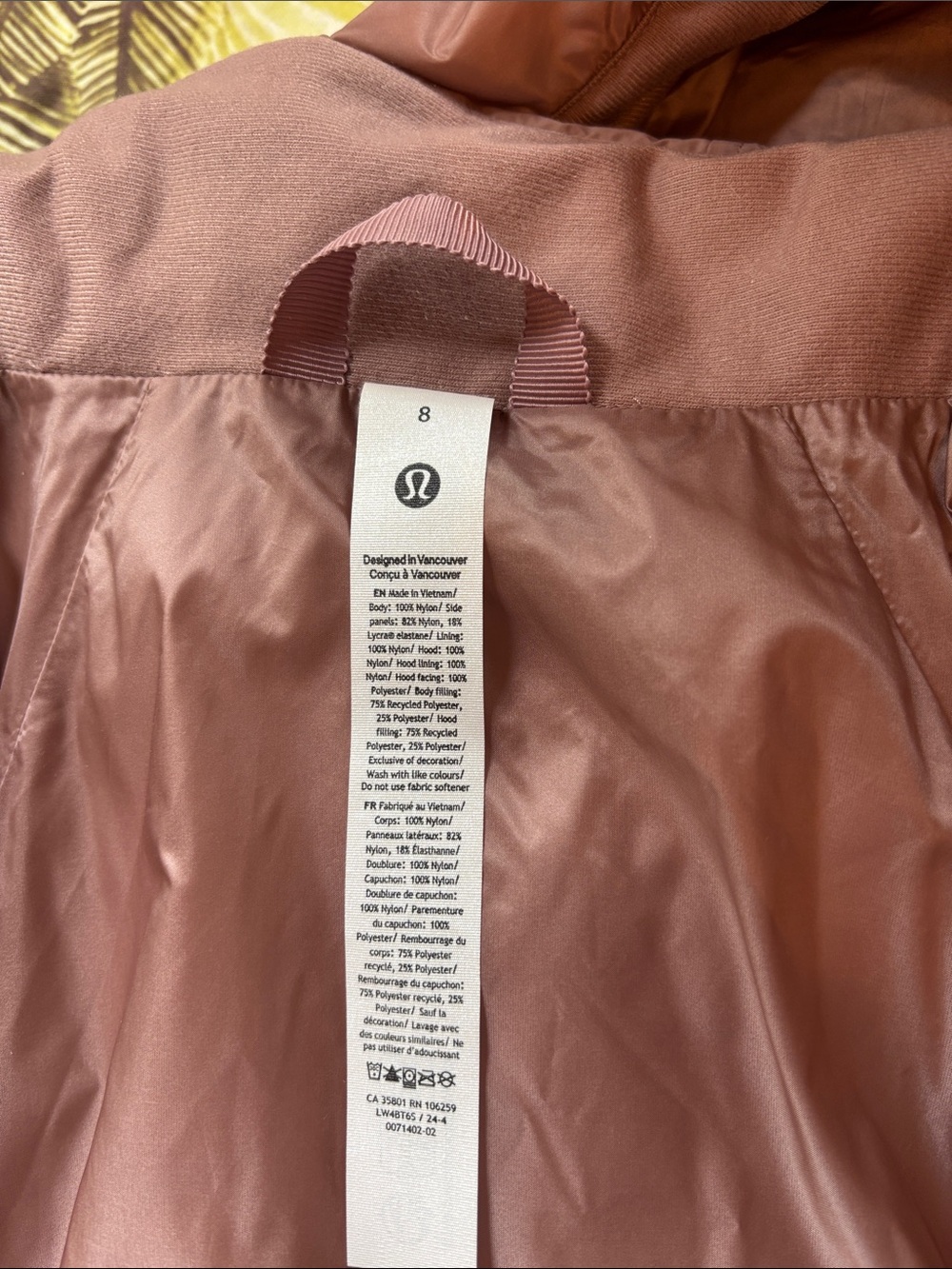 lululemon athletica Women's Hooded Puffer Jacket - Mauve - Picture 2 of 15
